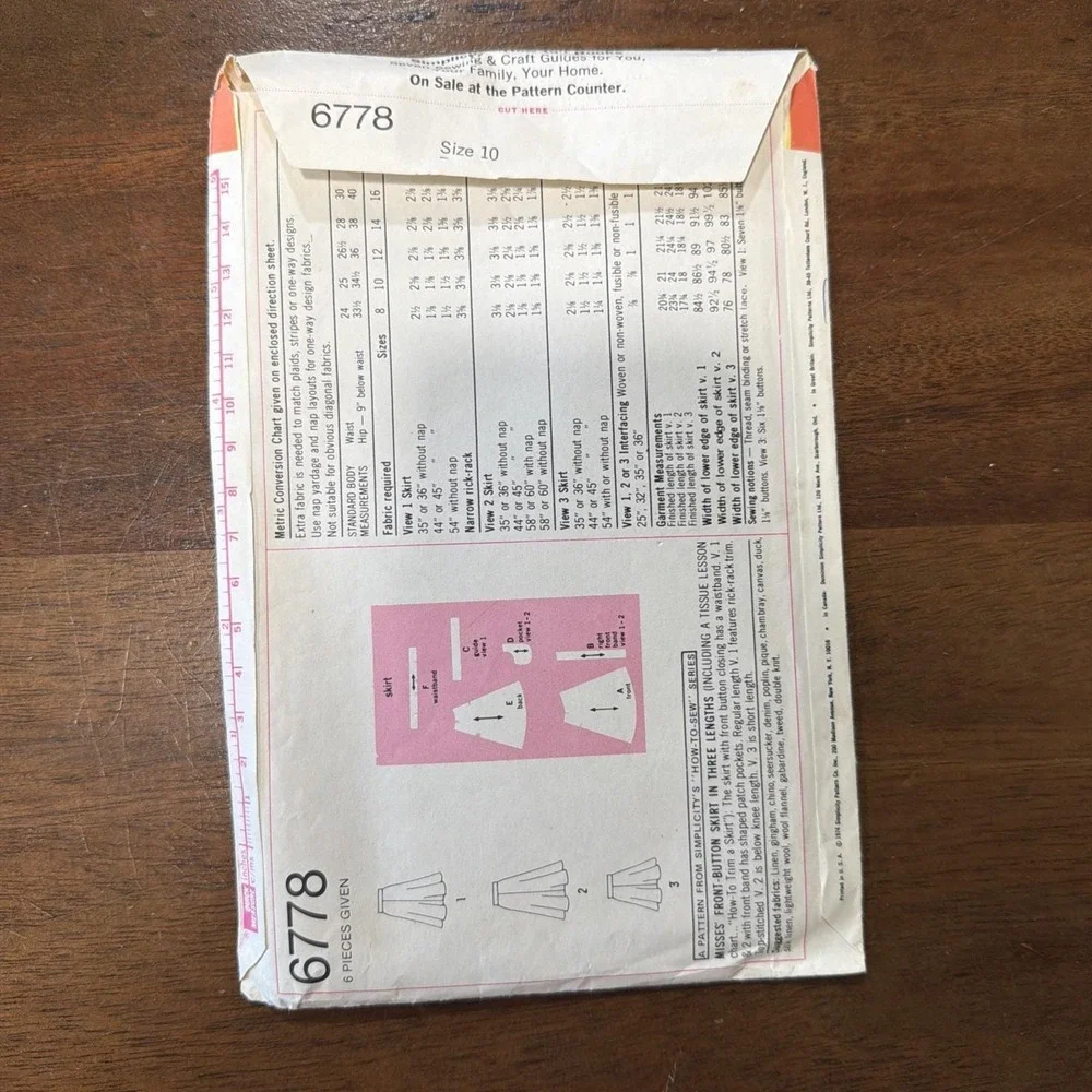 Six Vintage Simplicity Patterns From The 1970S Size 10 Misses